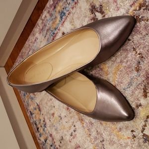 Nine West silver leather flats